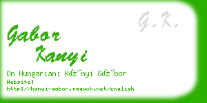 gabor kanyi business card